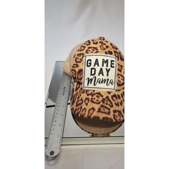 Southern Junkie Game Day Mama Baseball Cap Hat Leopard Mesh Strapback - Picture 8 of 8